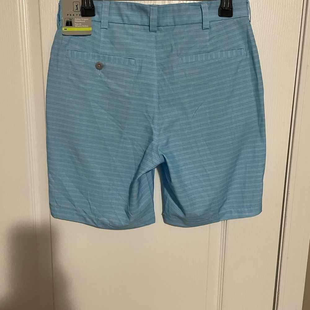 PGA Tour Men's Sky Blue Patterned Shorts - Picture 6 of 7